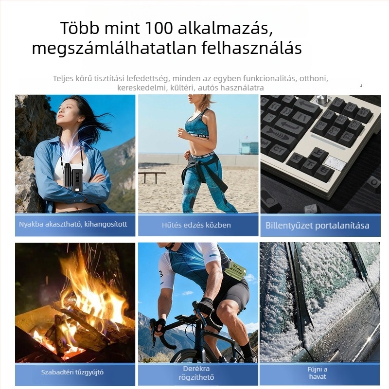 GX18 kézben fogható turbóventilátor, nagy sebességű forgással, többfunkciós, derékon vagy nyakon akasztható, hordozható