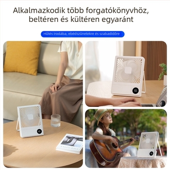 Okos asztali ventilátor digitális kijelzővel, falra szerelhető, ultra vékony, hosszú üzemidejű, hordozható kézi ventilátor