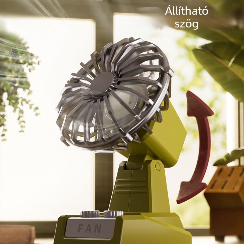 Új klasszikus retro USB töltő-ventilátor, rajzfilmszerű dizájnnal, kompakt asztali, függőleges ventilátor diákszobába
