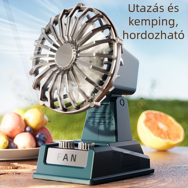 Új klasszikus retro USB töltő-ventilátor, rajzfilmszerű dizájnnal, kompakt asztali, függőleges ventilátor diákszobába