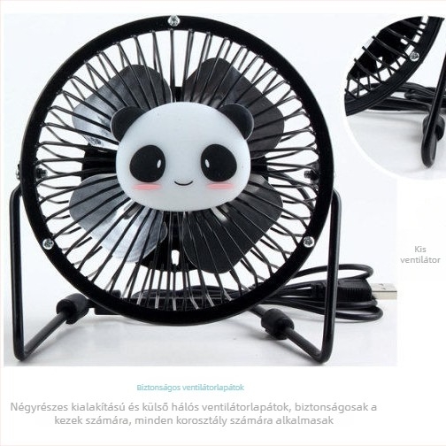 Kovácsoltvas mini USB-s asztali ventilátor, 4 hüvelyk, hordozható, felakasztható