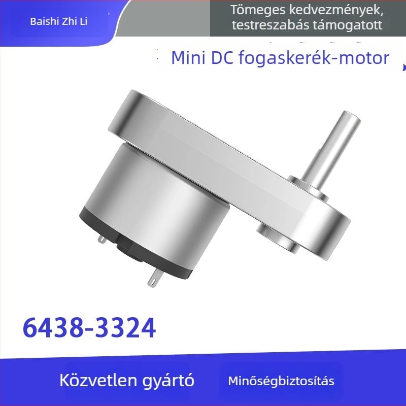 Mikro DC motor reduktorral, 6V–12V sebességszabályozással, intelligens