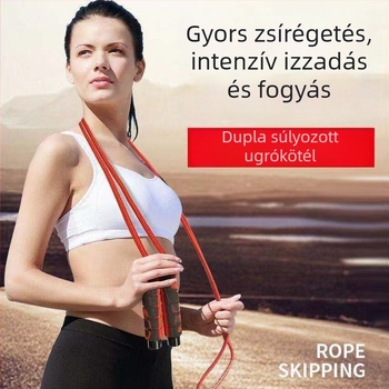 Súlyozott ugrókötél felnőtteknek, férfiak és nők számára, edzéshez, vastag pamutszálú kötél és acélhuzal