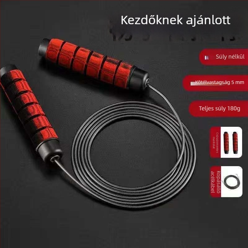 Súlyozott ugrókötél felnőtteknek, férfiak és nők számára, edzéshez, vastag pamutszálú kötél és acélhuzal