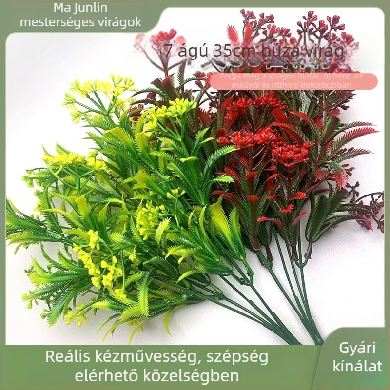 Új 7-ágú műanyag növény otthonra, esküvőre és kültéri erkélyre
