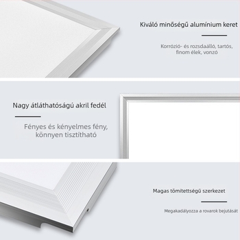 Beépíthető LED mennyezeti világítás fürdőszobához és konyhához – integrált sík panel, alumínium kivitel, 24-50W, 220V, CRI ≥95