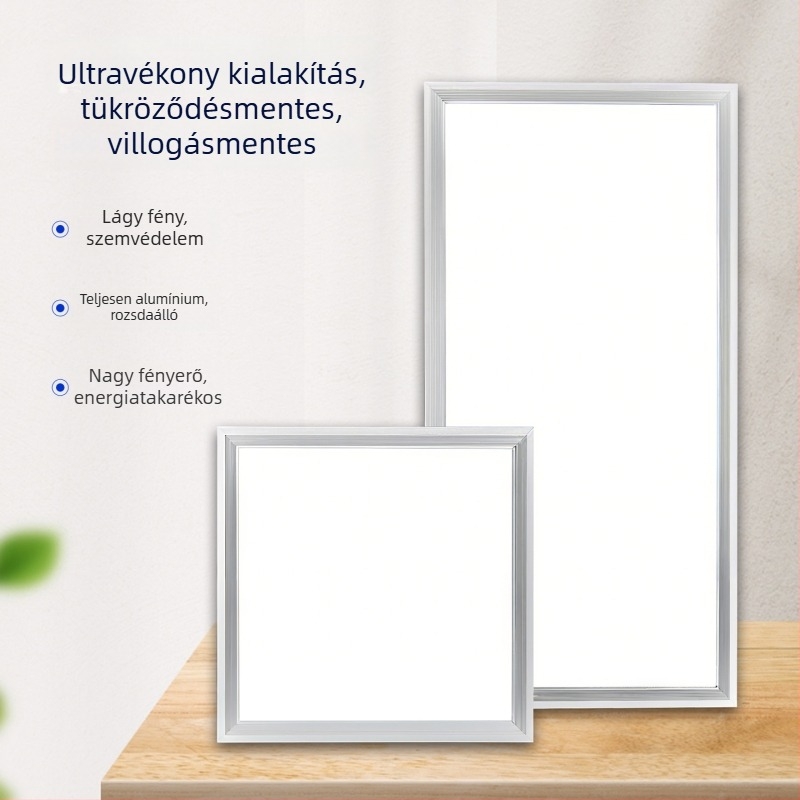 Beépíthető LED mennyezeti világítás fürdőszobához és konyhához – integrált sík panel, alumínium kivitel, 24-50W, 220V, CRI ≥95
