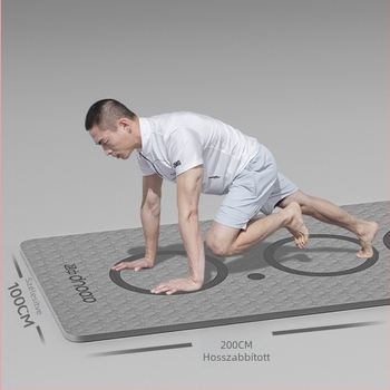 TPE jóga matrac, 200 cm hosszú, 100 cm széles, 20 mm vastagság, csúszásmentes felület, egyszínű, edzéshez, tánchoz és ugrókötélhez