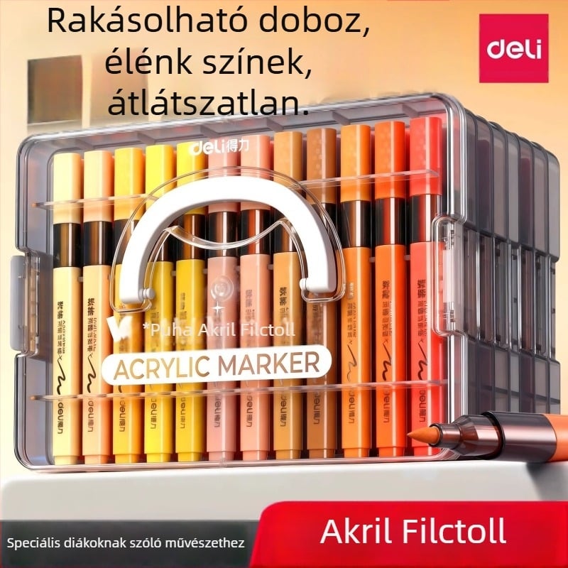Deli puha hegyű akril markerek és akvarell tollak általános iskolásoknak – átlátszatlan, rétegezhető színek