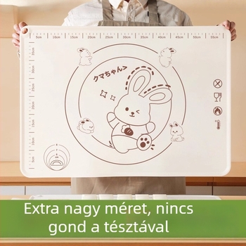 Antibakteriális szilikon gyúró-nyújtó matrac, vastított, élelmiszer-minőségű, extra nagy