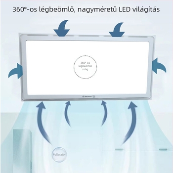 Golden Antelope integrált mennyezeti szellőzőventilátor LED világítással, 300×600, alumínium panel, csendes működés, erős légáramlat