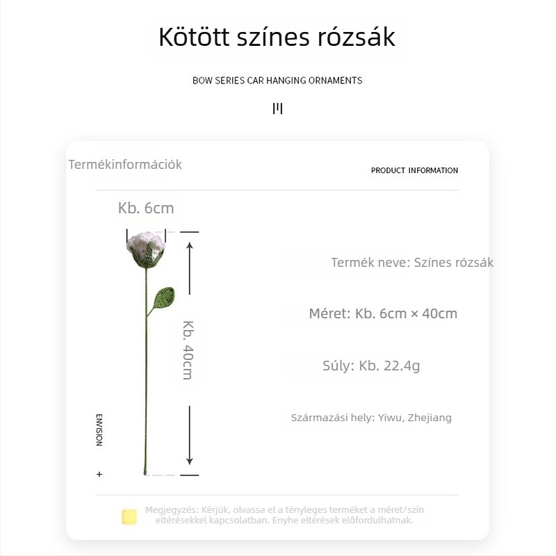 Kézzel horgolt gyapjú rózsákból álló csokor