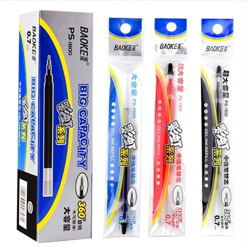 Baoke szivárvány zselés toll refill, dobozban, 0.7 mm, fekete és piros, nagy kapacitású vízbázisú tinta