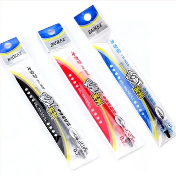 Baoke szivárvány zselés toll refill, dobozban, 0.7 mm, fekete és piros, nagy kapacitású vízbázisú tinta