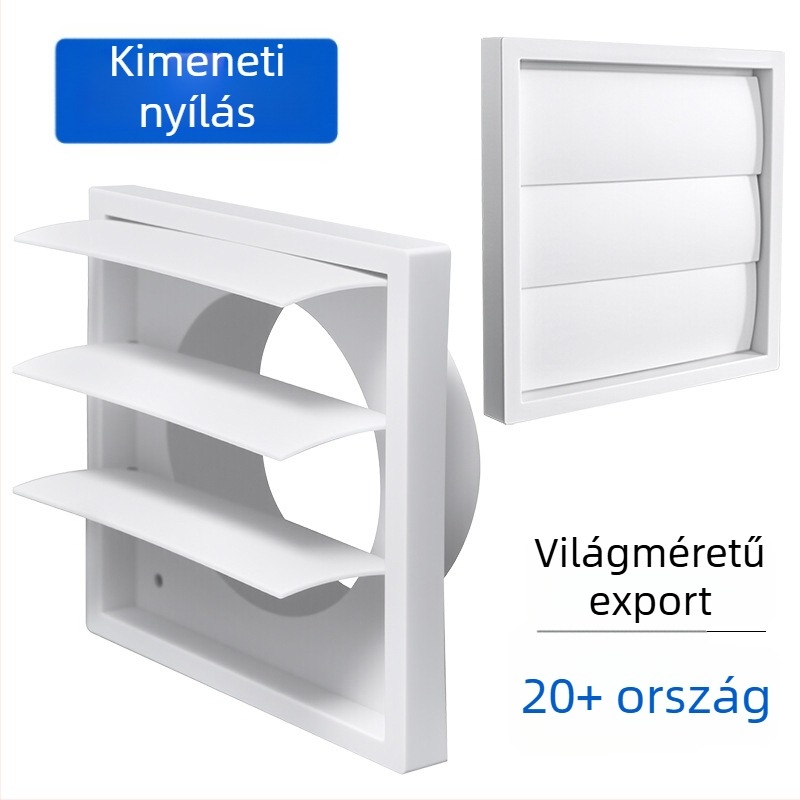 ABS műanyagból készült szélvédett szellőzőcsőfedél, esővédő sapka, rács és gravitációval állítható lamella
