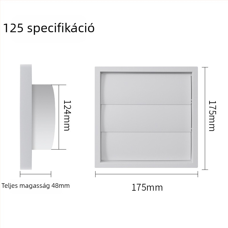 ABS műanyagból készült szélvédett szellőzőcsőfedél, esővédő sapka, rács és gravitációval állítható lamella