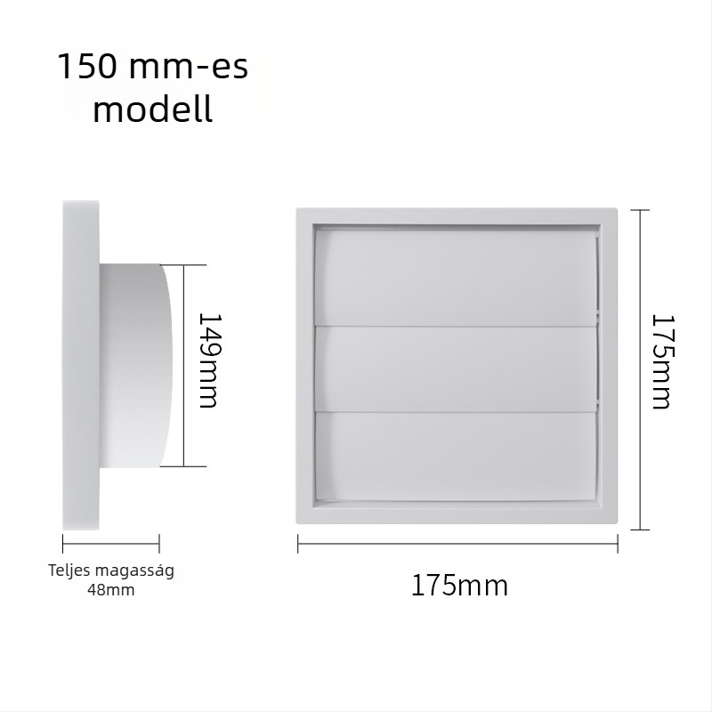 ABS műanyagból készült szélvédett szellőzőcsőfedél, esővédő sapka, rács és gravitációval állítható lamella