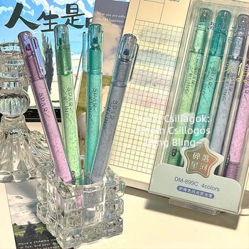 Finom csillogó highlighter tollkészlet, színes, gyorsan száradó, diákoknak, kiemeléshez, jegyzeteléshez és rajzoláshoz
