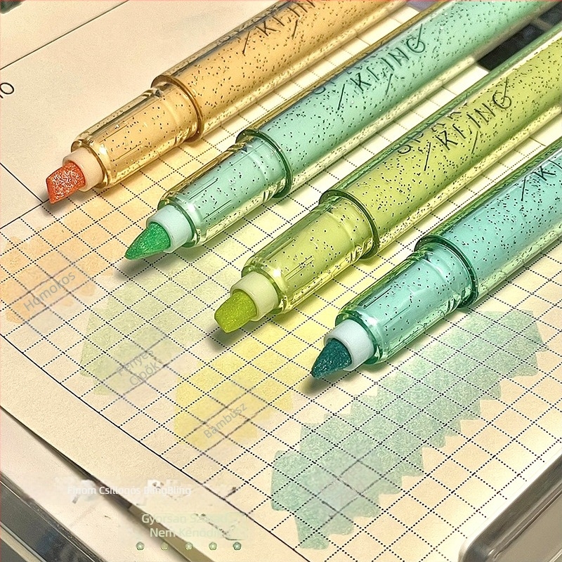 Finom csillogó highlighter tollkészlet, színes, gyorsan száradó, diákoknak, kiemeléshez, jegyzeteléshez és rajzoláshoz