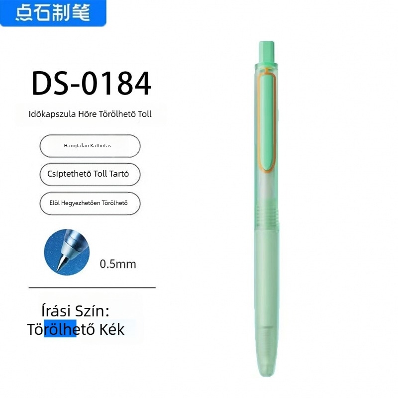 Touchstone Time Capsule hőérzékeny gél toll, csendes nyomógombos mechanizmus, utántöltő 0,5 mm, kristálykék-fekete tinta