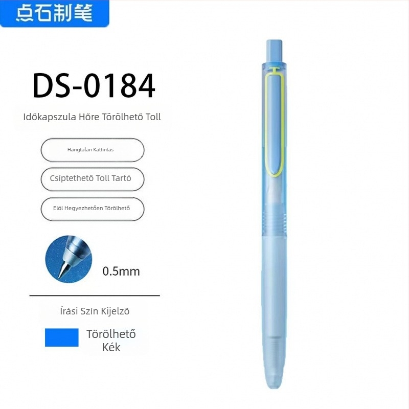 Touchstone Time Capsule hőérzékeny gél toll, csendes nyomógombos mechanizmus, utántöltő 0,5 mm, kristálykék-fekete tinta