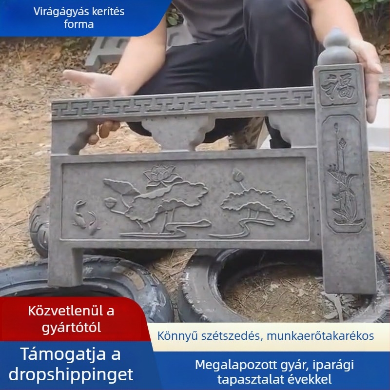 Kerti cementforma-készlet virágágyásokhoz, kerítésekhez, tavakhoz és térköves burkolatokhoz