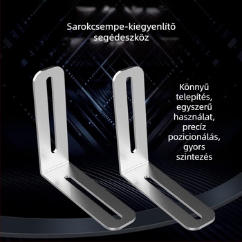 Professzionális külső sarok szintező eszköz keresztes spacerrel, csempe szintezővel együtt a pontos pozicionálás és fúgaképzés érdekében