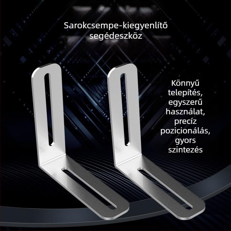 Professzionális külső sarok szintező eszköz keresztes spacerrel, csempe szintezővel együtt a pontos pozicionálás és fúgaképzés érdekében