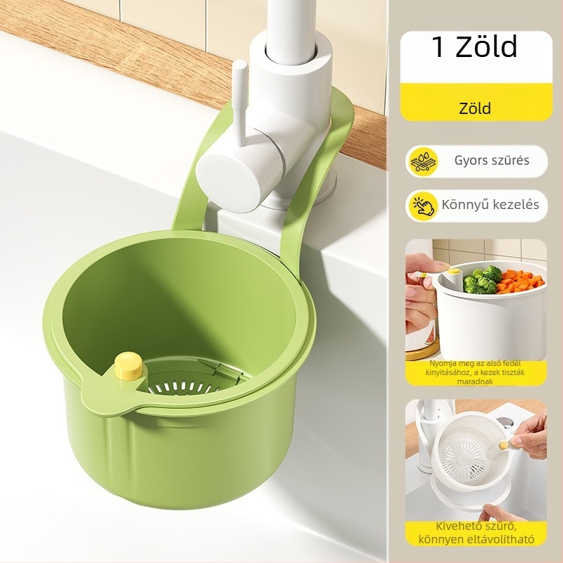 Függő mosogató szűrőkosár — nyomógombos típus, sokoldalú konyhai tárolás | Niu Family Premium