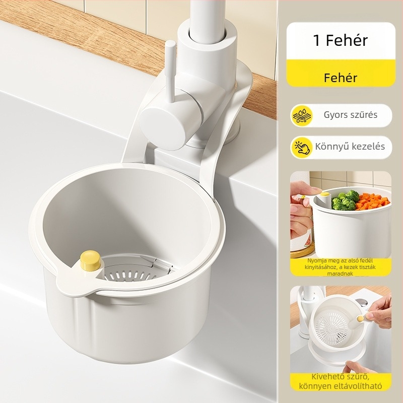 Függő mosogató szűrőkosár — nyomógombos típus, sokoldalú konyhai tárolás | Niu Family Premium