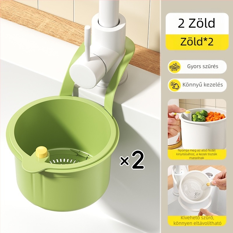 Függő mosogató szűrőkosár — nyomógombos típus, sokoldalú konyhai tárolás | Niu Family Premium