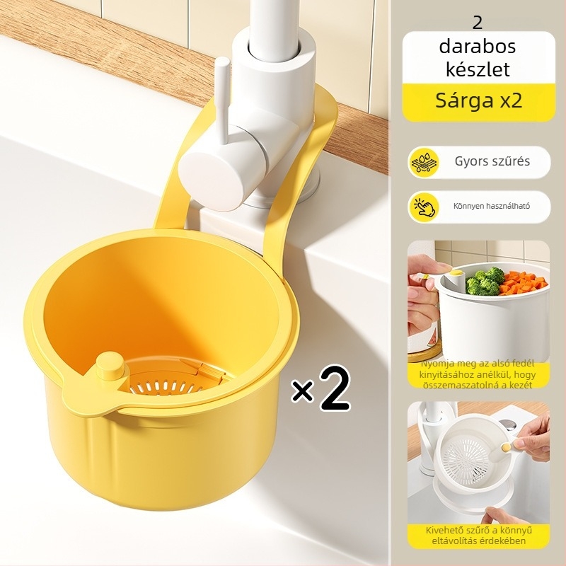 Függő mosogató szűrőkosár — nyomógombos típus, sokoldalú konyhai tárolás | Niu Family Premium