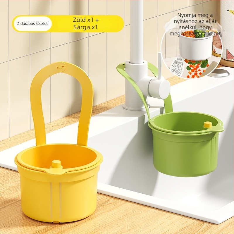 Függő mosogató szűrőkosár — nyomógombos típus, sokoldalú konyhai tárolás | Niu Family Premium