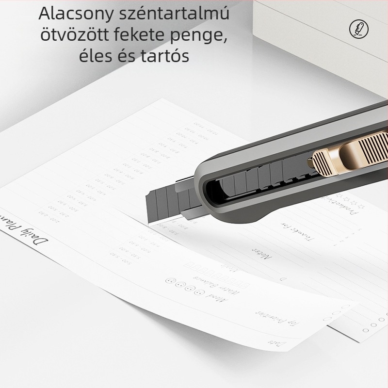 Deli NS063 Kisméretű vágókés nyéllel (Sötétszürke/Kék/Fehér)