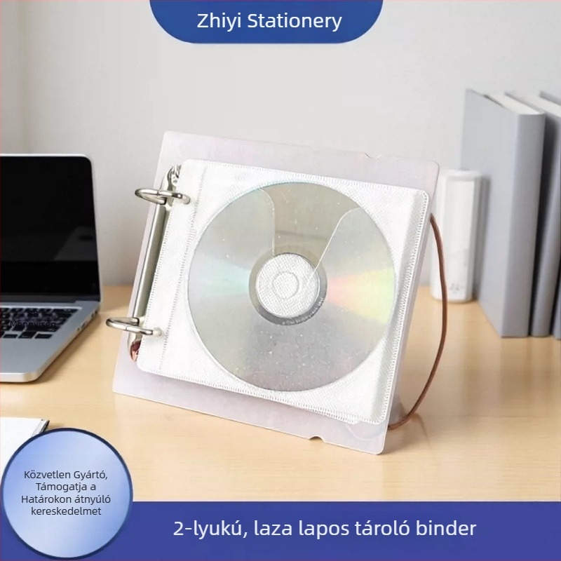 Kétlyukas CD-tároló album, szétszedhető, kétoldalas, autó CD‑gyűjteményhez