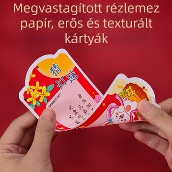 Holdfesztivál lampion dekoráció találós kérdés kártyákkal és akasztó díszekkel, szabálytalan forma, 7,5 × 18 cm, szitanyomás