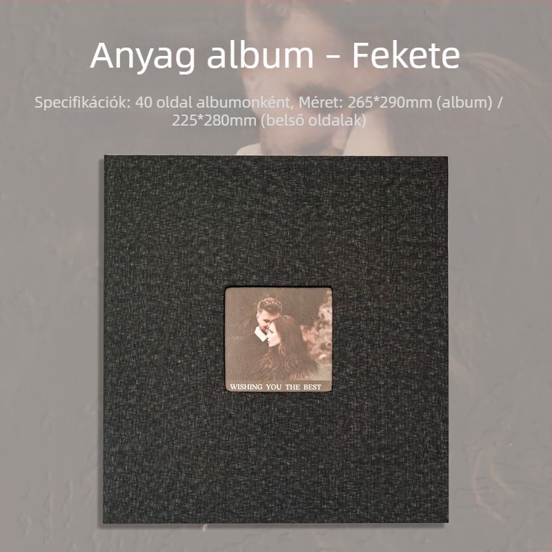 Textil borítású önragasztó fotóalbum pár számára, nagy kapacitású Polaroid fotótároló, elegáns esküvői fotóalbum
