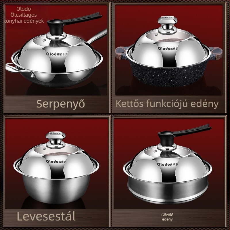 Rozsdamentes acél edényfedő üvegbetéttel, kerek, 34 cm átmérőjű, hőálló, wokhoz és nagy edényekhez
