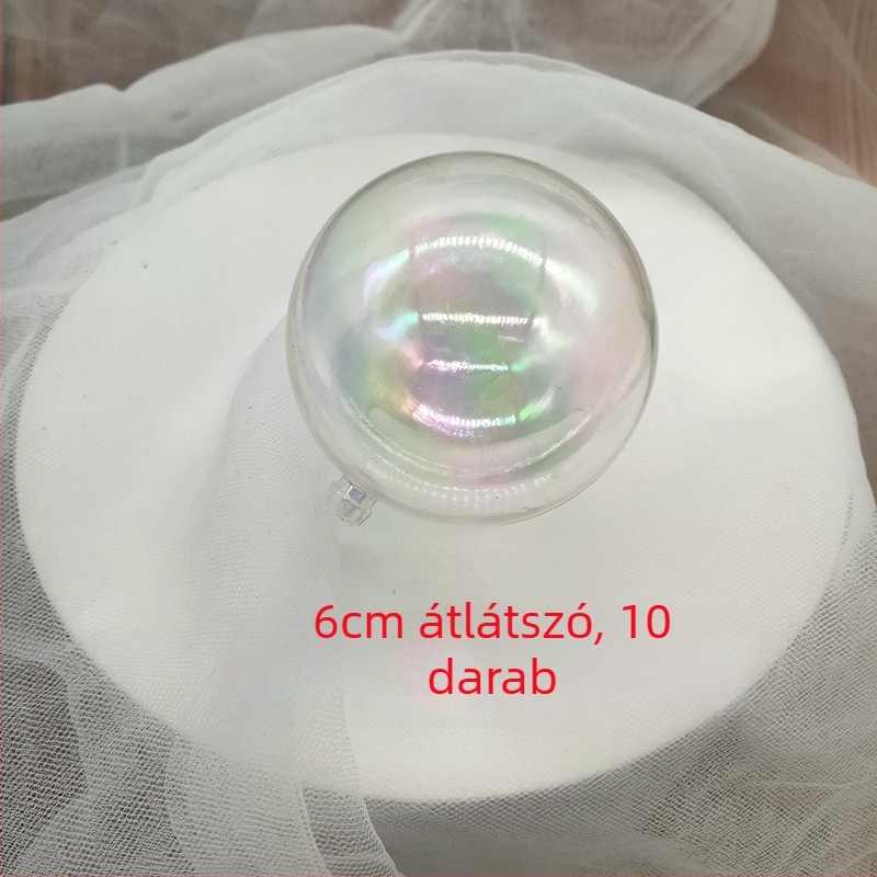 10 darab színes, átlátszó gömb a tortadíszítéshez – Halloween és Karácsony dekoráció