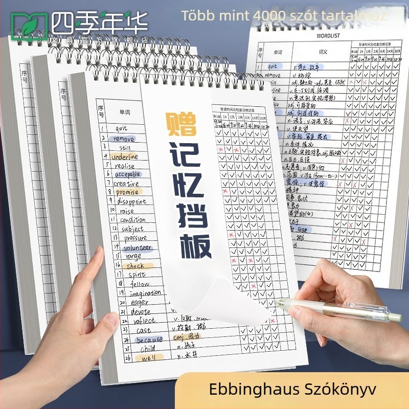 Four Seasons Ebbinghaus angol szavak memóriafüzet, B5-ös méret, középiskolásoknak