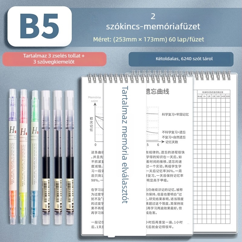 Four Seasons Ebbinghaus angol szavak memóriafüzet, B5-ös méret, középiskolásoknak