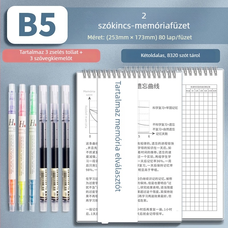 Four Seasons Ebbinghaus angol szavak memóriafüzet, B5-ös méret, középiskolásoknak
