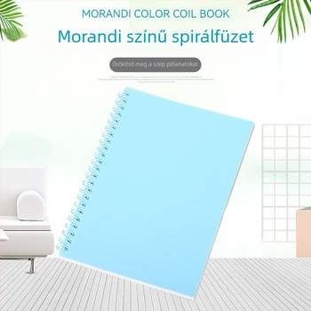 Koreai stílusú minimalist diákkönyv Morandi-paletta, vastag A5 spirálfüzet, vonalas oldalakkal