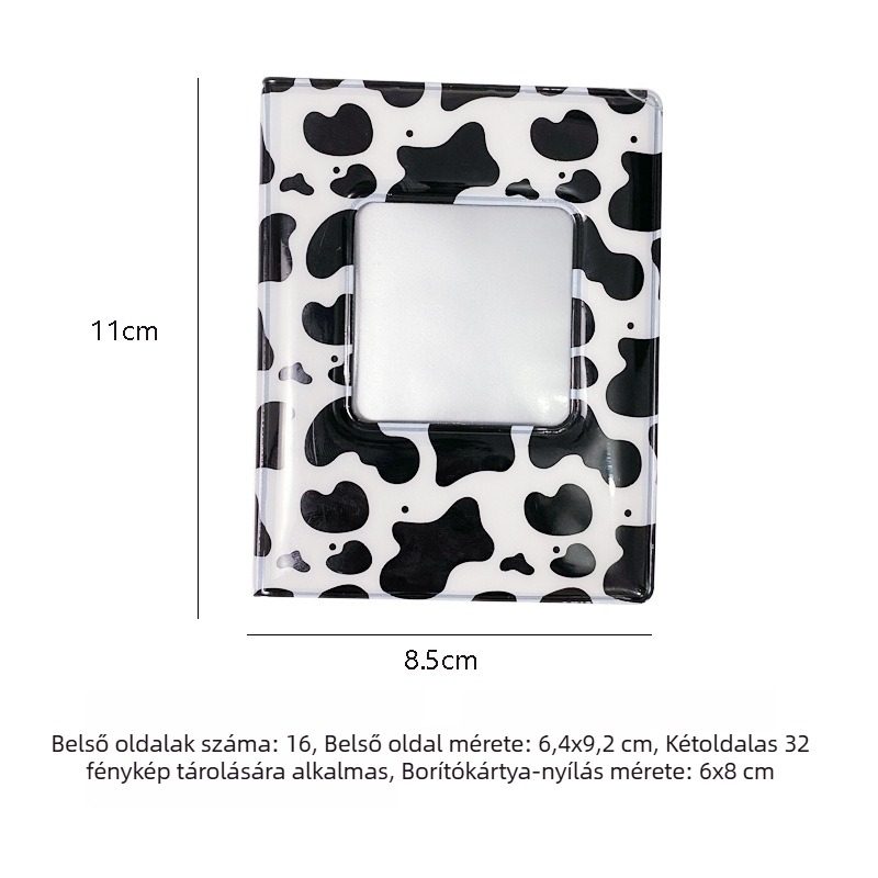 3 hüvelykes Polaroid fotóalbum tehénmintával – mini lyukasztott album fotók és kártyák számára