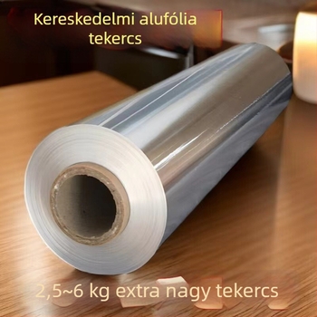 Kereskedelmi nagy tekercs alumínium fólia barbecue-hoz és kiszállításhoz, szigetelt és vastított, 613/615, szélesség 30-45 cm, vastagság 20 µm
