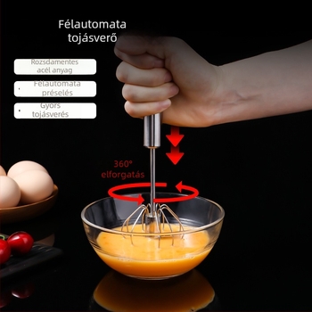 Félautomata tojáshabosító, rozsdamentes acél kézi keverő