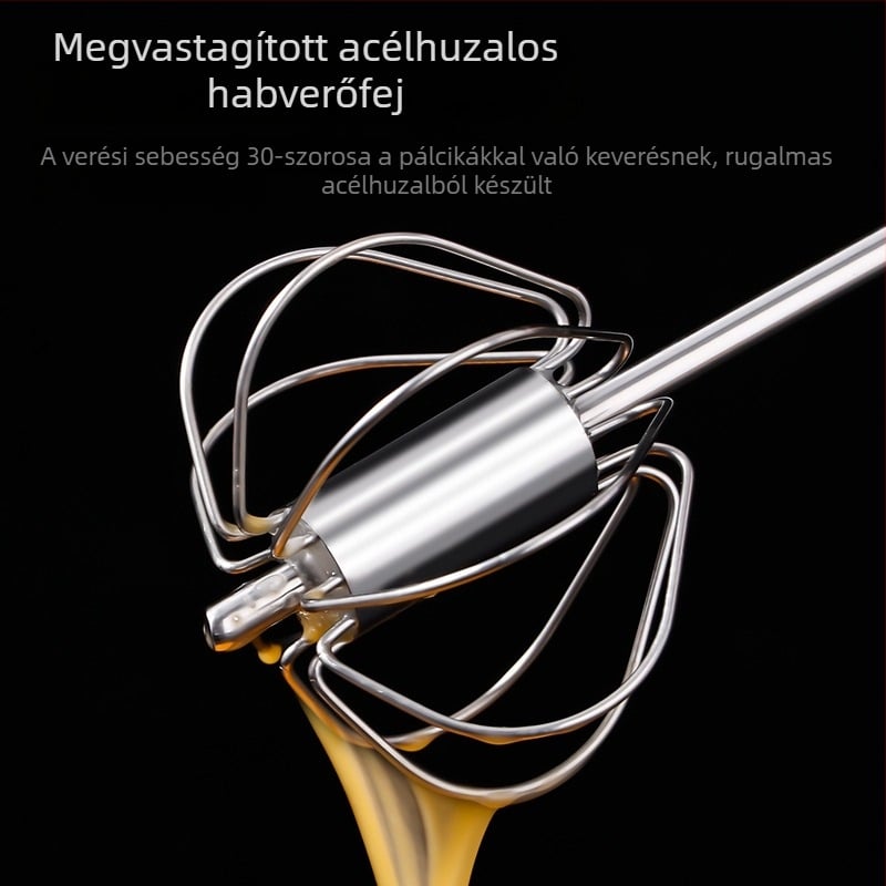 Félautomata tojáshabosító, rozsdamentes acél kézi keverő