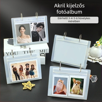 Olga akril asztali fényképalbum, oldható Polaroid bemutatóalbum, 3–6 hüvelyk, 17 oldal