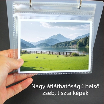 Olga akril asztali fényképalbum, oldható Polaroid bemutatóalbum, 3–6 hüvelyk, 17 oldal