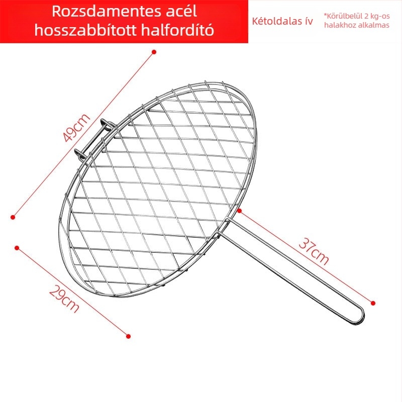 Külső rozsdamentes acél kétoldalas grillklipsz halhoz és húsokhoz – szén grillezéshez, négy burgerhez